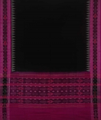 Magenta black handwoven cotton suit piece 