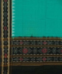 Green black handwoven cotton dupatta