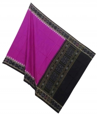 Magenta black handwoven cotton dupatta