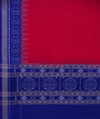 Red blue handwoven cotton dupatta