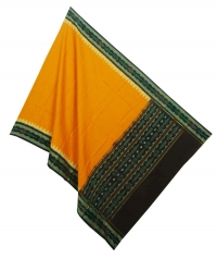 Yellow maroon handwoven cotton dupatta