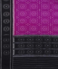 Magenta black handwoven cotton dupatta