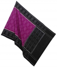 Magenta black handwoven cotton dupatta