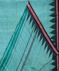 Sapphire blue maroon handwoven sambalpuri cotton joda