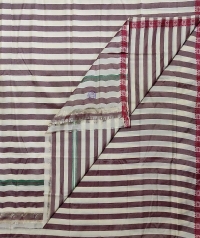 Offwhite maroon handwoven sambalpuri tussar silk joda