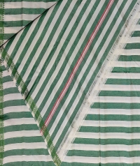 Offwhite green handwoven sambalpuri tussar silk joda