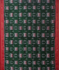 Green maroon handwoven khandua silk saree