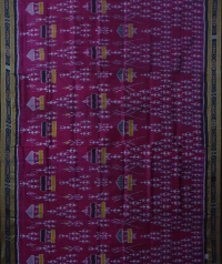 Magenta black handwoven khandua silk saree