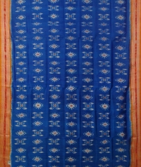 Blue orange handwoven khandua silk saree