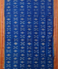 Blue orange handwoven khandua silk saree