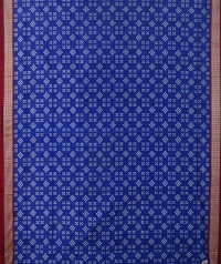 Blue maroon handwoven sambalpuri silk saree