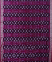 Maroon cerise pink handwoven sambalpuri silk saree
