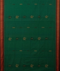 Green black  handwoven bomkai saree