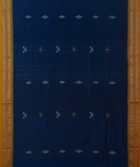 Blue yellow  handwoven bomkai saree