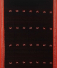 Black orange  handwoven bomkai saree