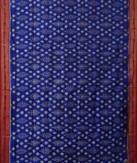 Navy blue maroon handwoven khandua silk saree