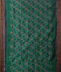 Green black handwoven khandua silk saree