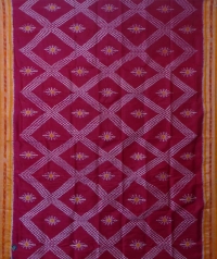 Pink orange handwoven khandua silk saree