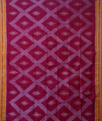 Pink orange handwoven khandua silk saree