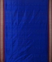 Navy blue maroon handwoven bomkai silk saree