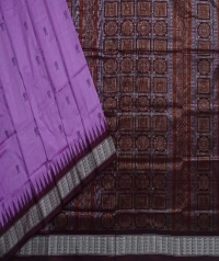 Lavender maroon handwoven bomkai silk saree