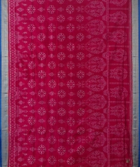 Pink blue handwoven sambalpuri silk saree