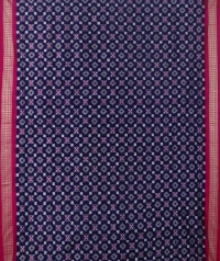 Navy blue pink handwoven sambalpuri silk saree