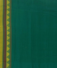 Green handwoven dongria cotton saree