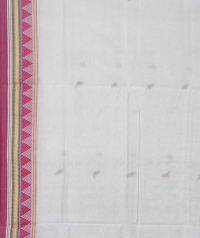 White handwoven dongria cotton saree