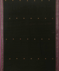 Black handwoven dongria cotton saree