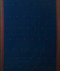 Navy blue handwoven dongria cotton saree