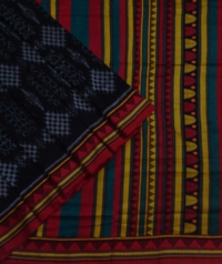 Black handwoven dongria cotton saree
