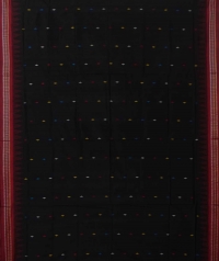 Black maroon handwoven dongria silk saree