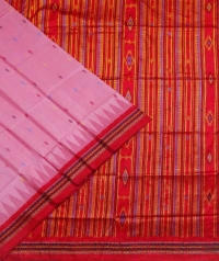 pink red handwoven dongria silk saree