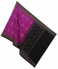 Magenta black handwoven cotton dupatta