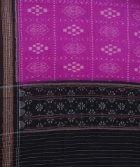 Magenta black handwoven cotton dupatta