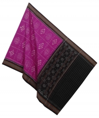 Magenta black handwoven cotton dupatta