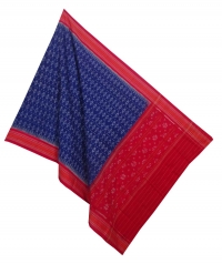 Blue red handwoven cotton dupatta
