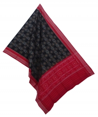 Black red handwoven cotton dupatta