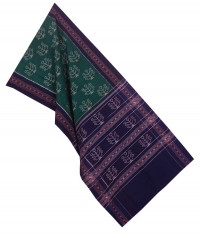 Green blue handwoven cotton stole