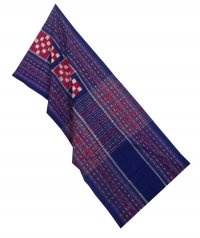 Red blue handwoven cotton stole