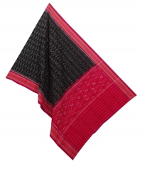 Black red handwoven cotton dupatta