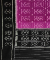 Magenta black handwoven cotton dupatta