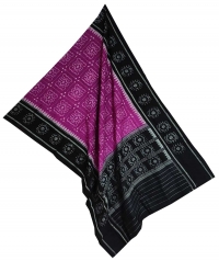 Magenta black handwoven cotton dupatta