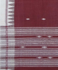 Maroon offwhite handwoven kotpad stole