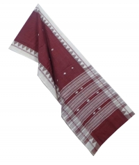 Maroon offwhite handwoven kotpad stole