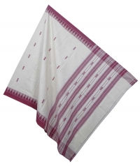 Offwhite maroon handwoven kotpad dupatta