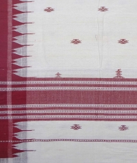 Offwhite maroon handwoven kotpad stole