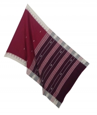 Maroon offwhite handwoven kotpad stole