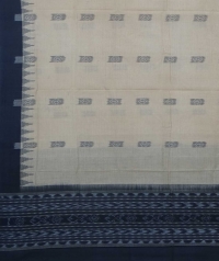 Beige black handwoven cotton dupatta